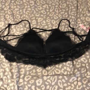 Vs Pink small black floral padded bralette